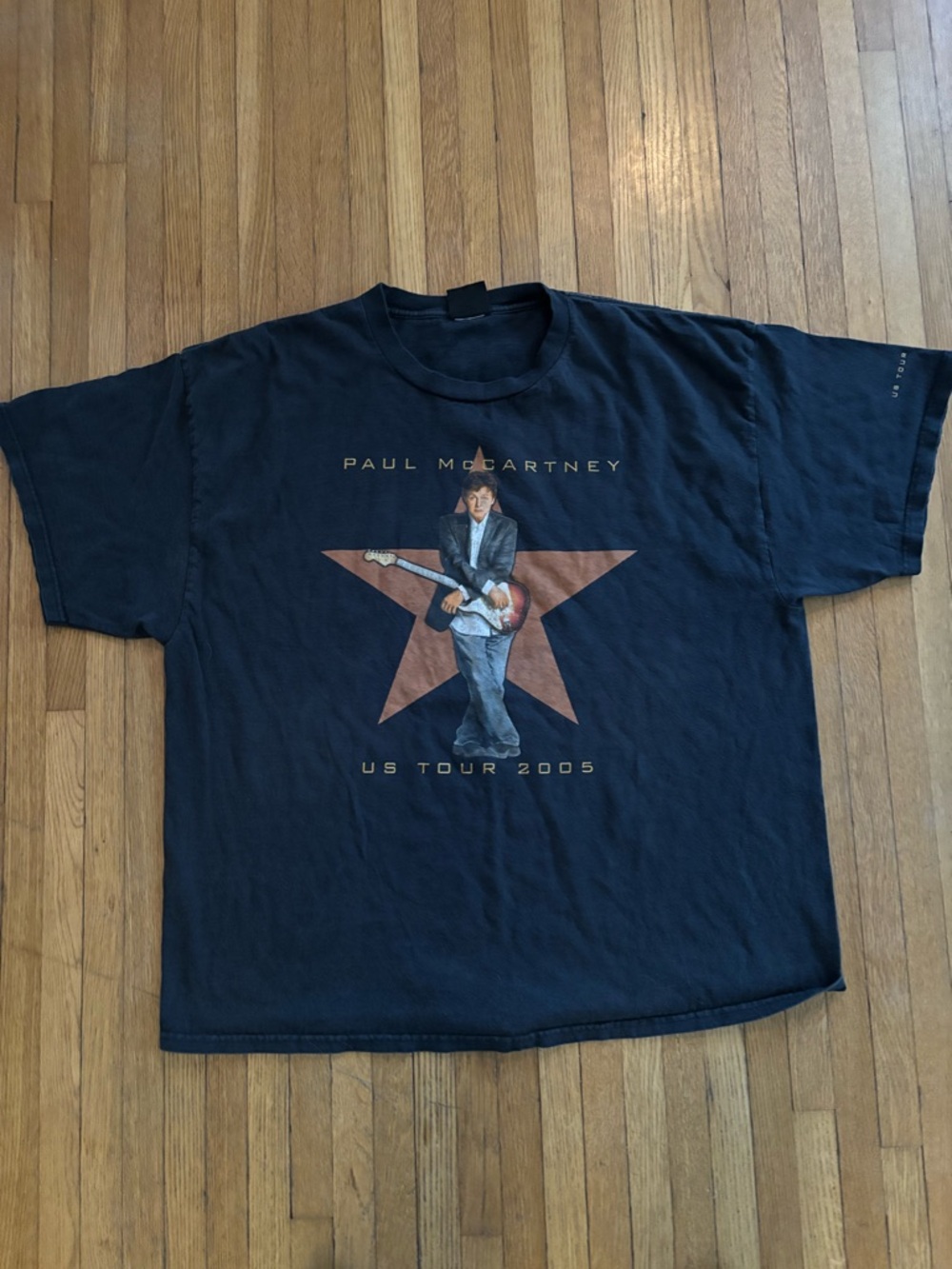 Vintage 2005 Paul McCartney Tshirt 2xl Double Sided Black  US Tour 2005